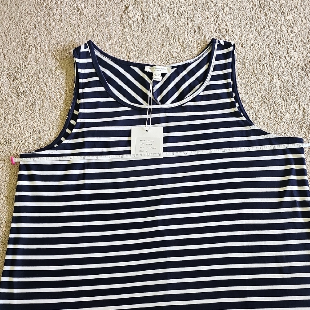 beachlunchlounge Navy and White Striped Tank Dress - Picture 3 of 8